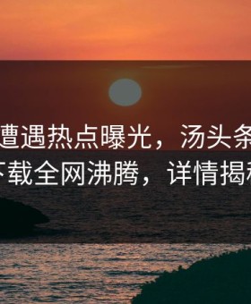 神秘人遭遇热点曝光，汤头条轻量版下载全网沸腾，详情揭秘