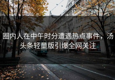圈内人在中午时分遭遇热点事件，汤头条轻量版引爆全网关注