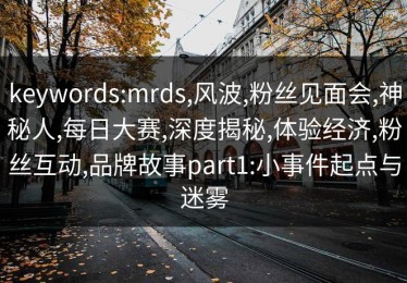 keywords:mrds,风波,粉丝见面会,神秘人,每日大赛,深度揭秘,体验经济,粉丝互动,品牌故事part1:小事件起点与迷雾