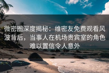 微密圈深度揭秘：维密友免费观看风波背后，当事人在机场贵宾室的角色难以置信令人意外