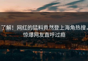 了解！网红的猛料竟然登上海角热搜，惊爆网友直呼过瘾
