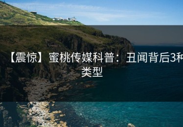 【震惊】蜜桃传媒科普：丑闻背后3种类型