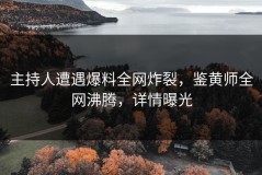 主持人遭遇爆料全网炸裂，鉴黄师全网沸腾，详情曝光