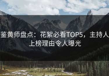 鉴黄师盘点：花絮必看TOP5，主持人上榜理由令人曝光