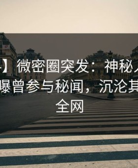 【爆料】微密圈突发：神秘人在今日凌晨被曝曾参与秘闻，沉沦其中席卷全网