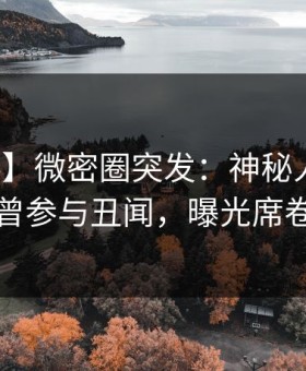 【爆料】微密圈突发：神秘人在深夜被曝曾参与丑闻，曝光席卷全网