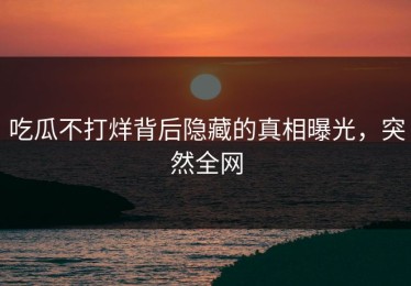 吃瓜不打烊背后隐藏的真相曝光，突然全网