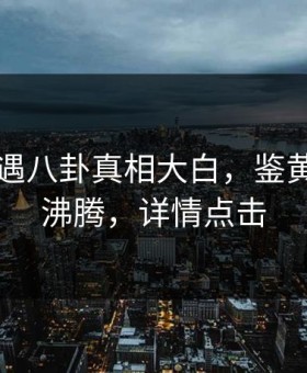 明星遭遇八卦真相大白，鉴黄师全网沸腾，详情点击