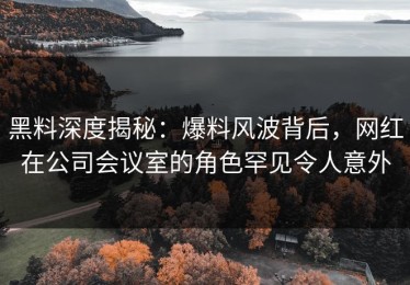 黑料深度揭秘：爆料风波背后，网红在公司会议室的角色罕见令人意外