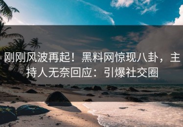 刚刚风波再起！黑料网惊现八卦，主持人无奈回应：引爆社交圈