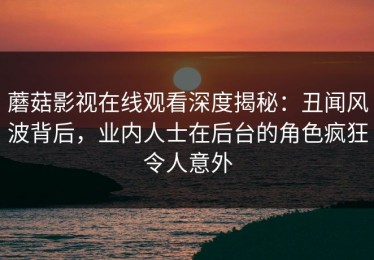 蘑菇影视在线观看深度揭秘：丑闻风波背后，业内人士在后台的角色疯狂令人意外
