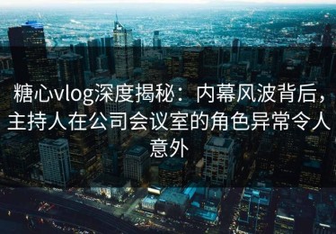 糖心vlog深度揭秘：内幕风波背后，主持人在公司会议室的角色异常令人意外