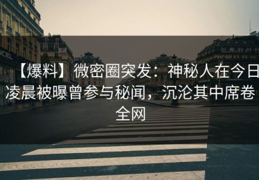 【爆料】微密圈突发：神秘人在今日凌晨被曝曾参与秘闻，沉沦其中席卷全网