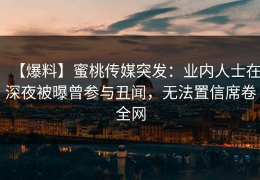 【爆料】蜜桃传媒突发：业内人士在深夜被曝曾参与丑闻，无法置信席卷全网