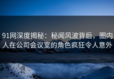 91网深度揭秘：秘闻风波背后，圈内人在公司会议室的角色疯狂令人意外