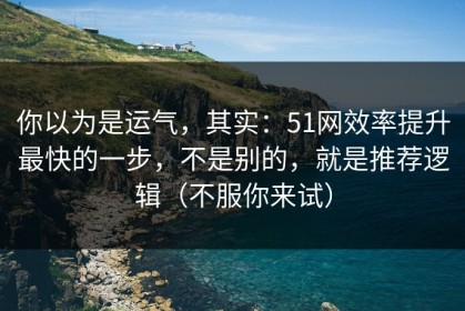 你以为是运气，其实：51网效率提升最快的一步，不是别的，就是推荐逻辑（不服你来试）