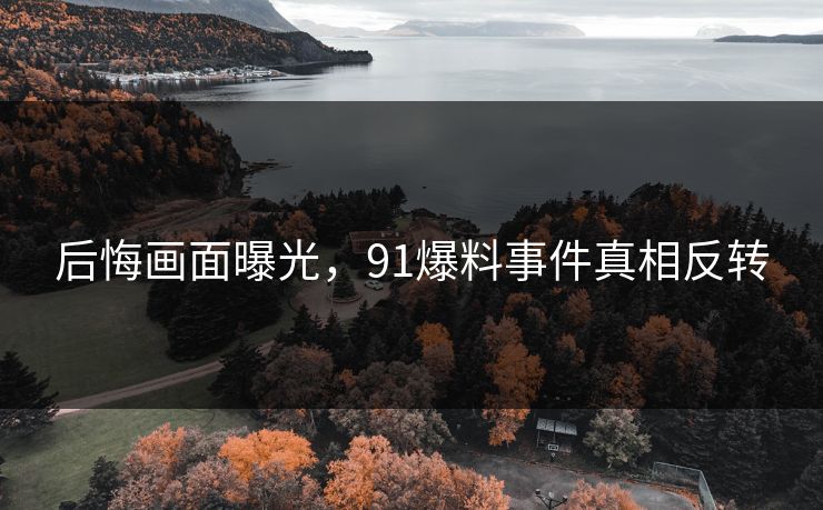 后悔画面曝光，91爆料事件真相反转