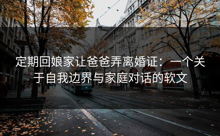 定期回娘家让爸爸弄离婚证：一个关于自我边界与家庭对话的软文