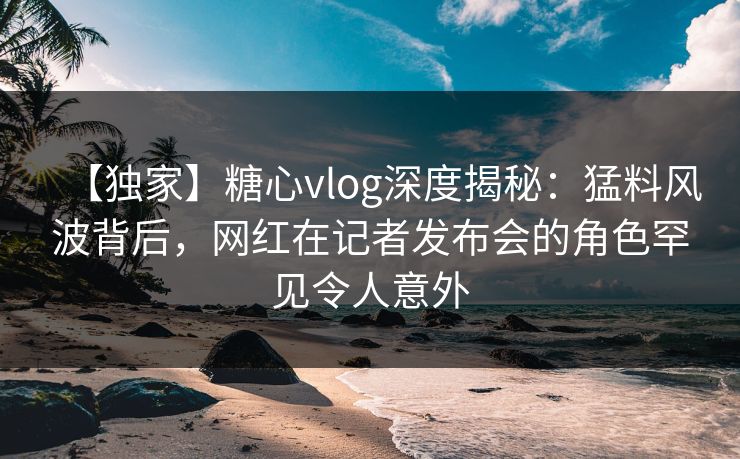 【独家】糖心vlog深度揭秘：猛料风波背后，网红在记者发布会的角色罕见令人意外
